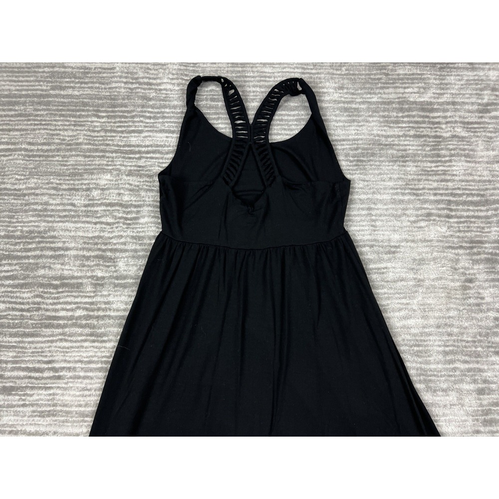 Cynthia Rowley Dress Womens Medium Black Sleeveless Rayon Blend Knee Length - Picture 8 of 11